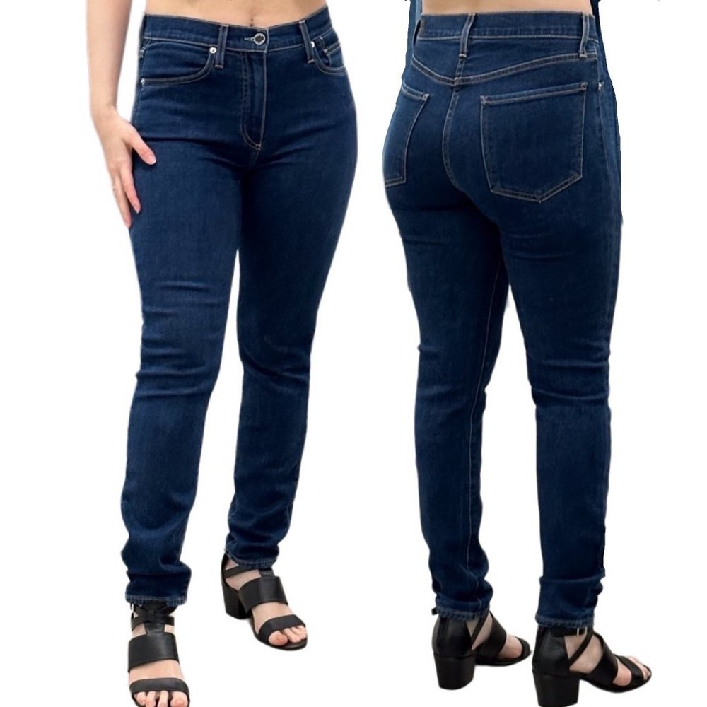 Revolve LE JEAN Vivie Slim Stovepipe Jeans in Frankie Wash Dark Denim Size 29